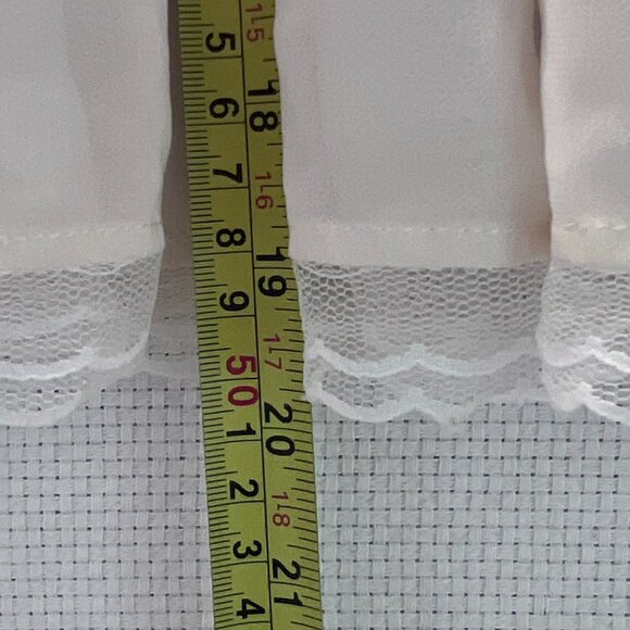 Ivory‎ Sleeveless Babydoll Top Lace Trim Semi Sheer Tiered Ruffle Blouse Sz S/M - Picture 10 of 14